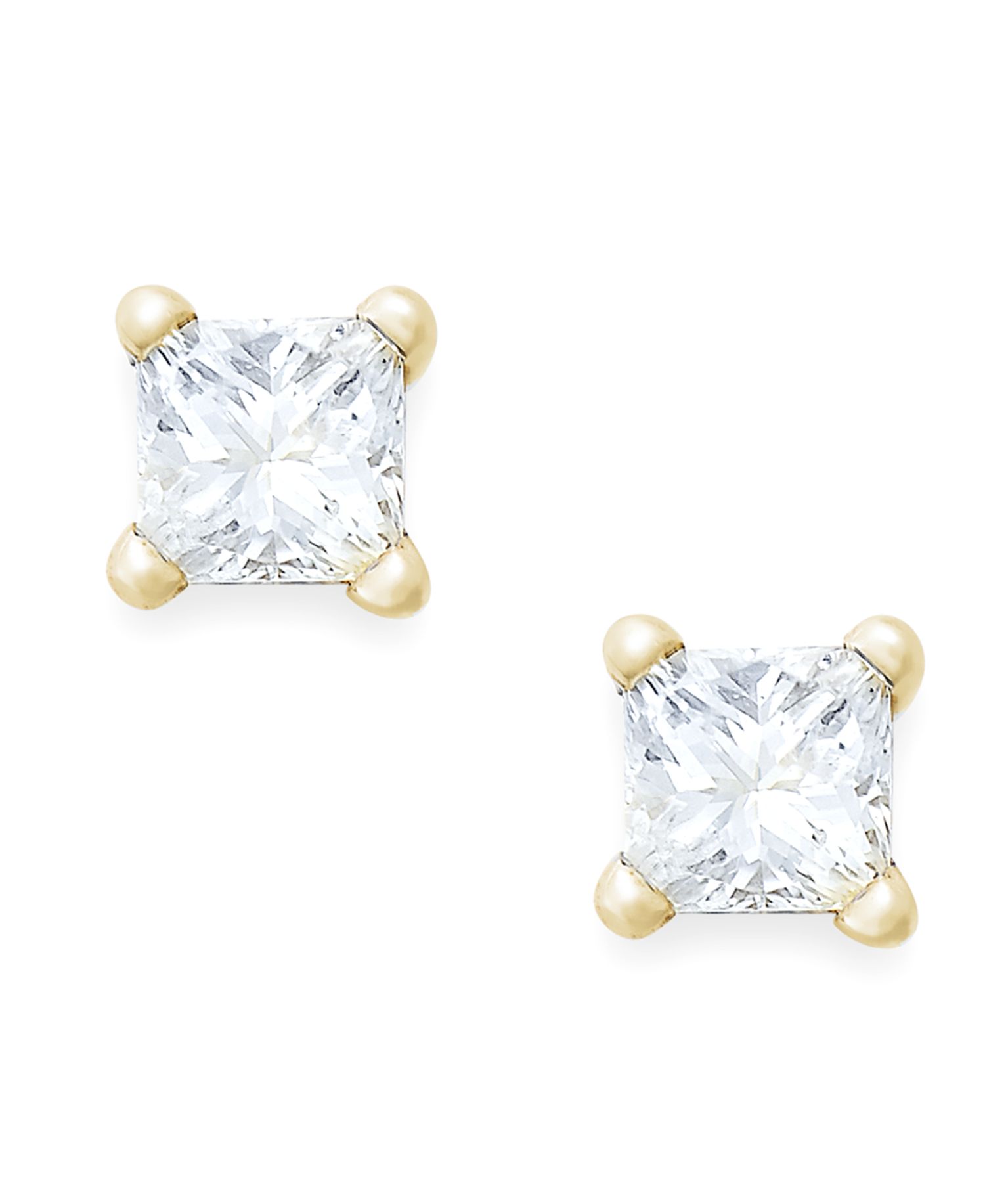 Princess-Cut Diamond Stud Earrings in 10k Gold (1/10 ct. t.w.)