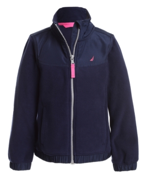 Nautica Little Girls Mock-Neck Polar Fleece Zip-Up Jacket