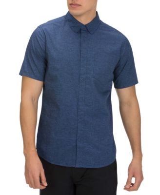 Hurley Mens Printed Short Sleeve Button Down Woven Shirt