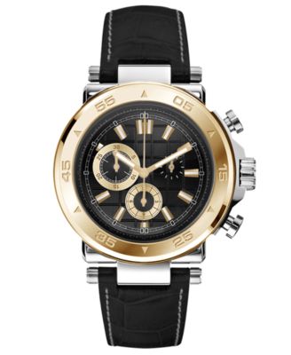 Macy's - Men's Black Strap Watch 44mm