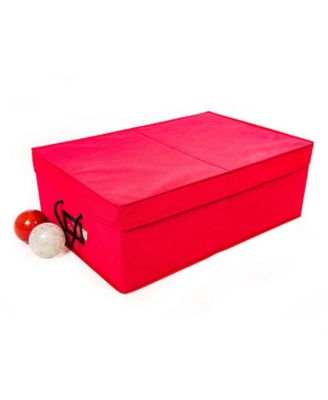 2 Tray Christmas Ornament Storage Box with Dividers