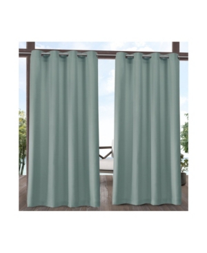 Exclusive Home Delano Indoor/outdoor Grommet Top Curtain Panel Pair, 54" X 108" In Lightpaste