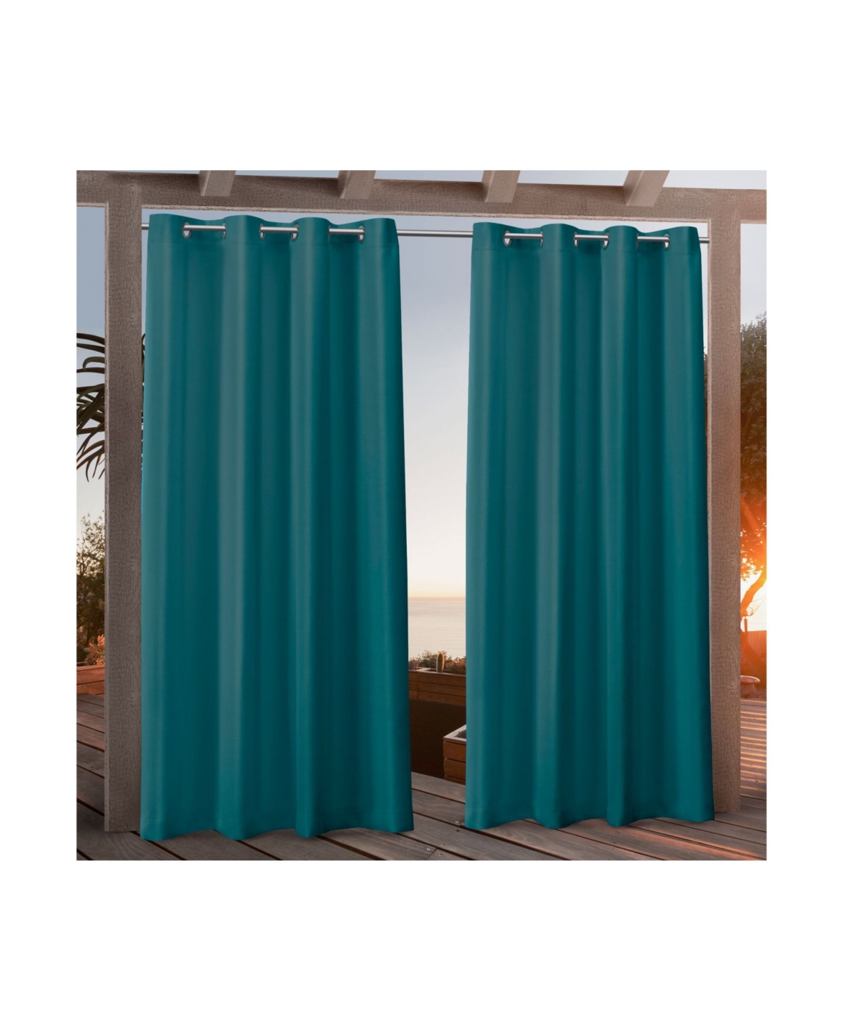 Canvas Indoor/Outdoor Grommet Top 54" X 96" Curtain Panel Pair - Green