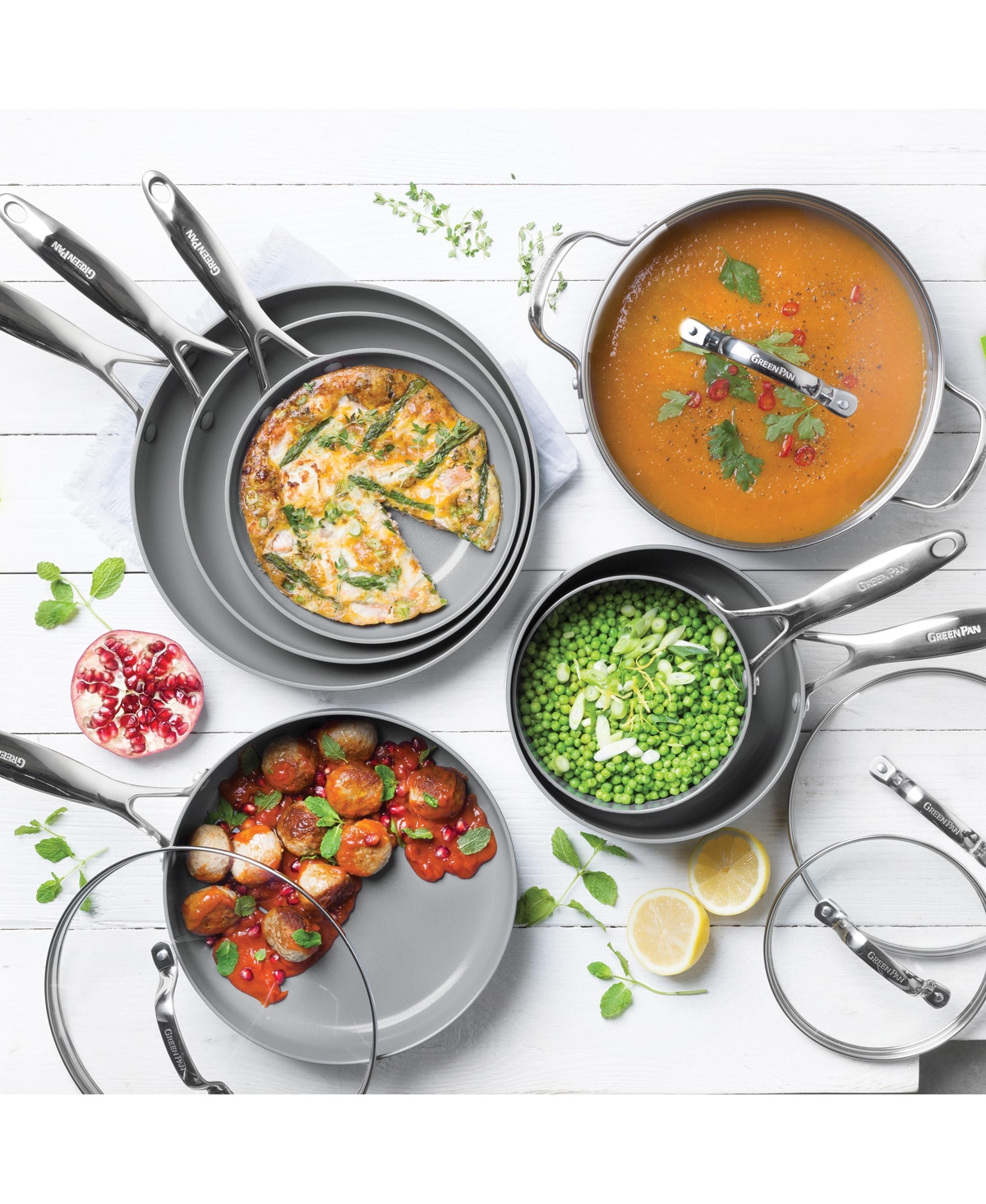 GreenPan Valencia Pro Ceramic Non-Stick Cookware Set, 11 Piece