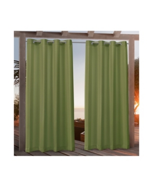 Exclusive Home Canvas Indoor/outdoor Grommet Top 54" X 96" Curtain Panel Pair In Green