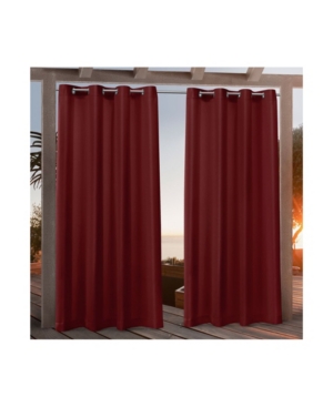 Exclusive Home Canvas Indoor/outdoor Grommet Top 54" X 108" Curtain Panel Pair In Red