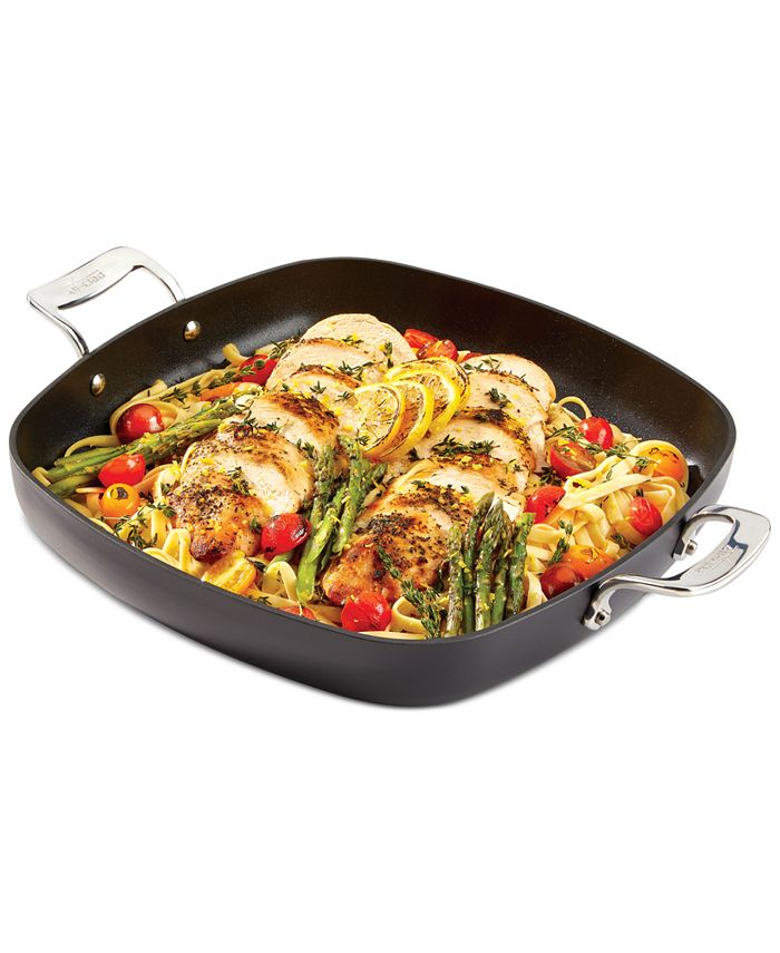 All-Clad Enameled Cast Iron Grill Pan with Trivet, 11