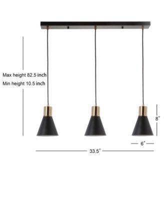 Apollo 33.5" 3-Light Adjustable Modern Metal LED Pendant