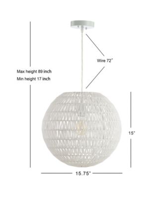 Luna 15.7" Woven Rattan Orb LED Pendant