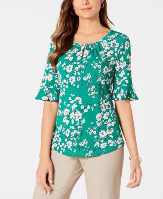 Charter Club Petite Elbow-Sleeve Top, Created for Macy's - Macy's