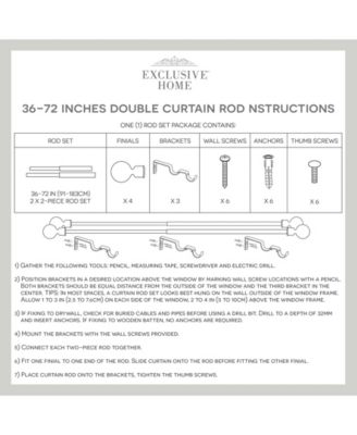 Prism Double Curtain Rod and Finial Set, 36"-72"