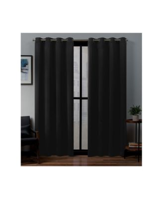 Sateen Twill Woven Room Darkening, Grommet Top Curtain Panels (Set of 2)