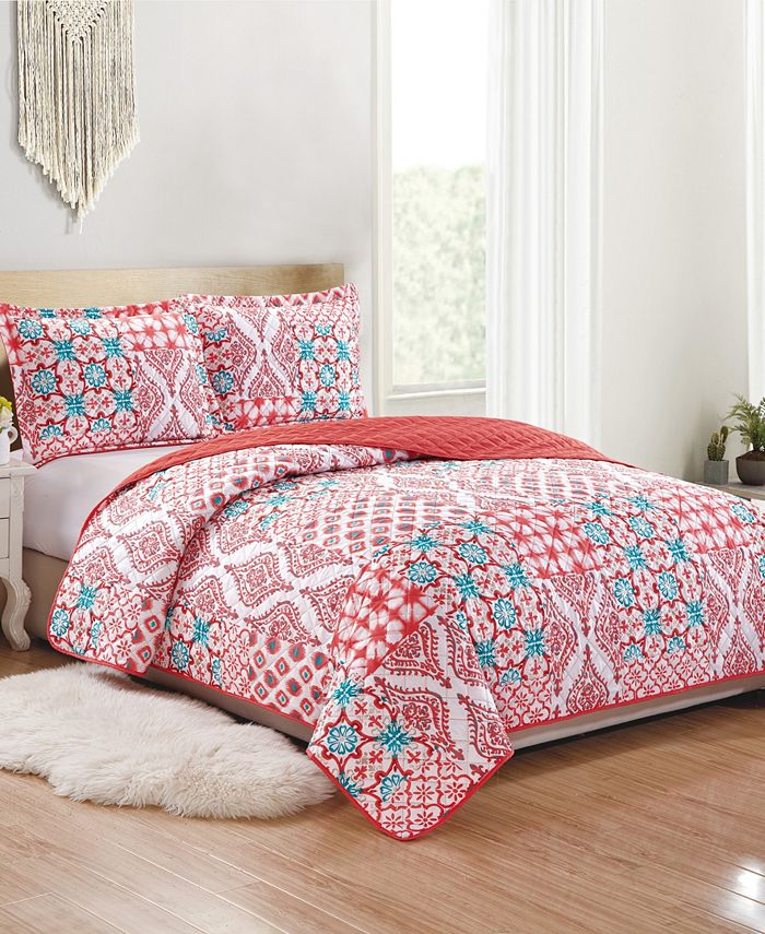 RT Designers Collection Zoey 3Piece Reversible Quilt Set Queen Macy's