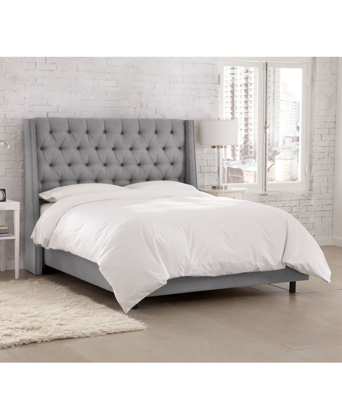 Macy's Nail Button Tufted Wingback Bed Full & Reviews Furniture