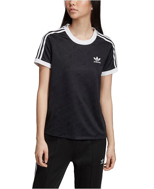 Adidas Women S Adicolor Jaquard 3 Stripe T Shirt Reviews Macy S
