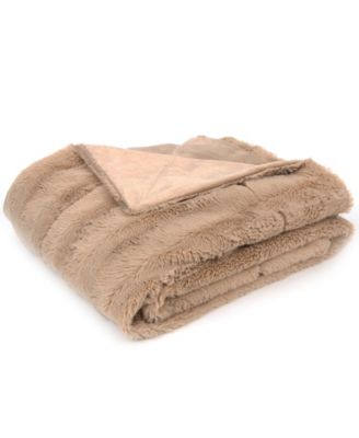 Ultra Soft Faux Fur to Microplush 50 x 60 Reversible Cozy Warm Throw Blanket