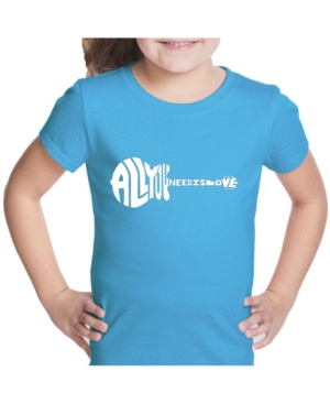 image of La Pop Art Girl-s Word Art T-Shirt - All You Need is Love