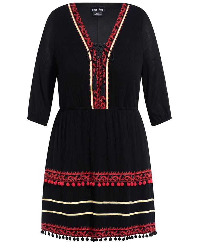 City Chic Trendy Plus Size In The Details Dress - Macy's