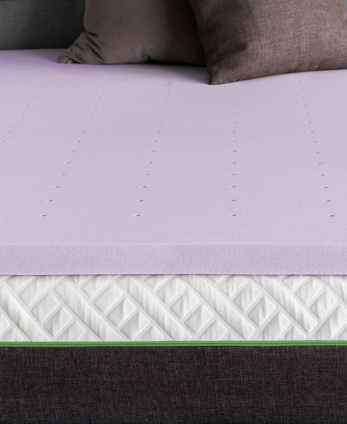 Lucid 3" Ventilated Lavender Memory Foam Mattress Topper, Queen Macy's