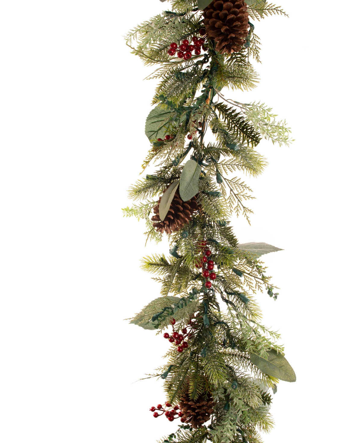 Village Lighting Artificial Christmas Garland with Lights, Winter Frost