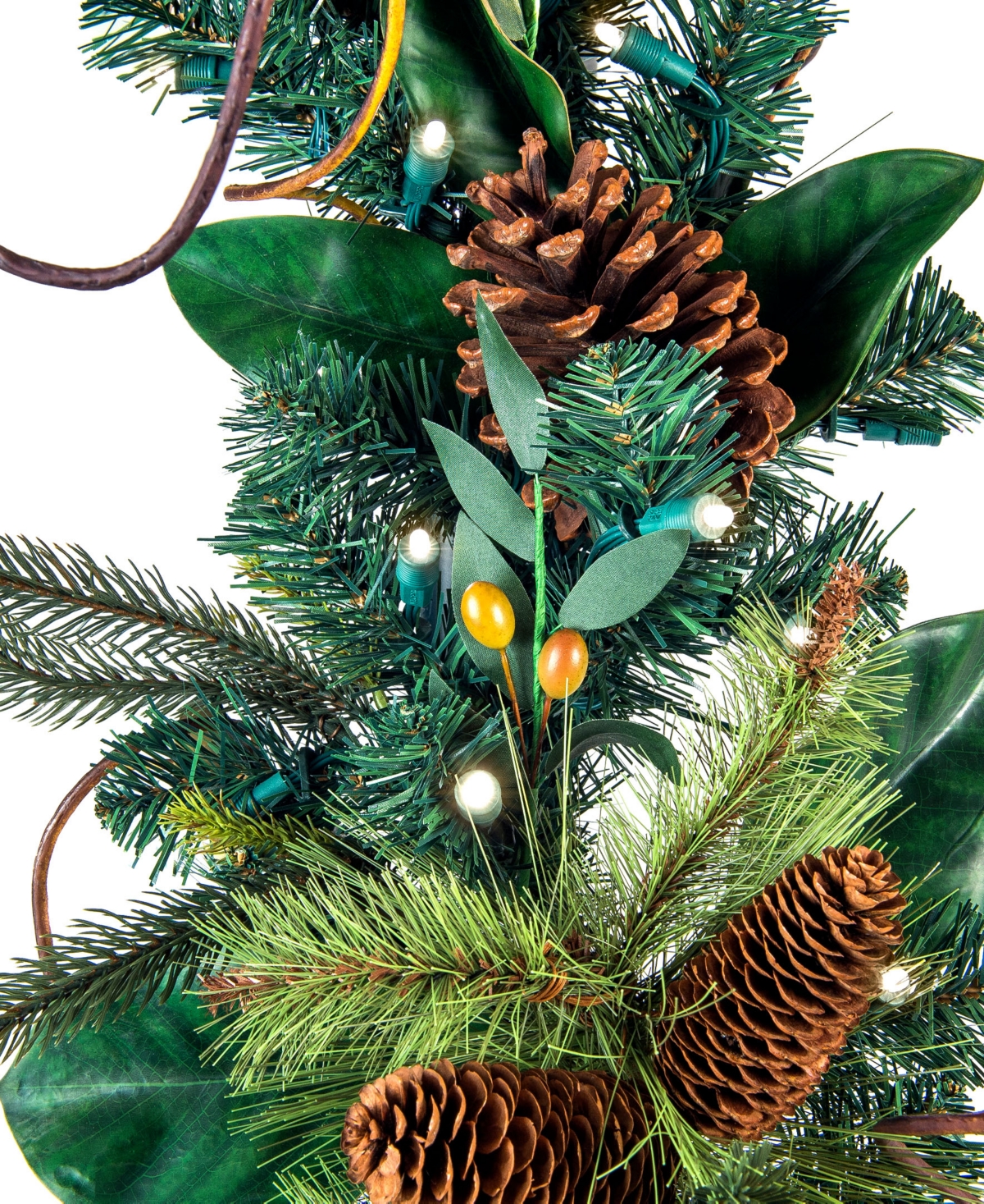 Village Lighting Artificial Garland with Lights, Magnolia Leaf