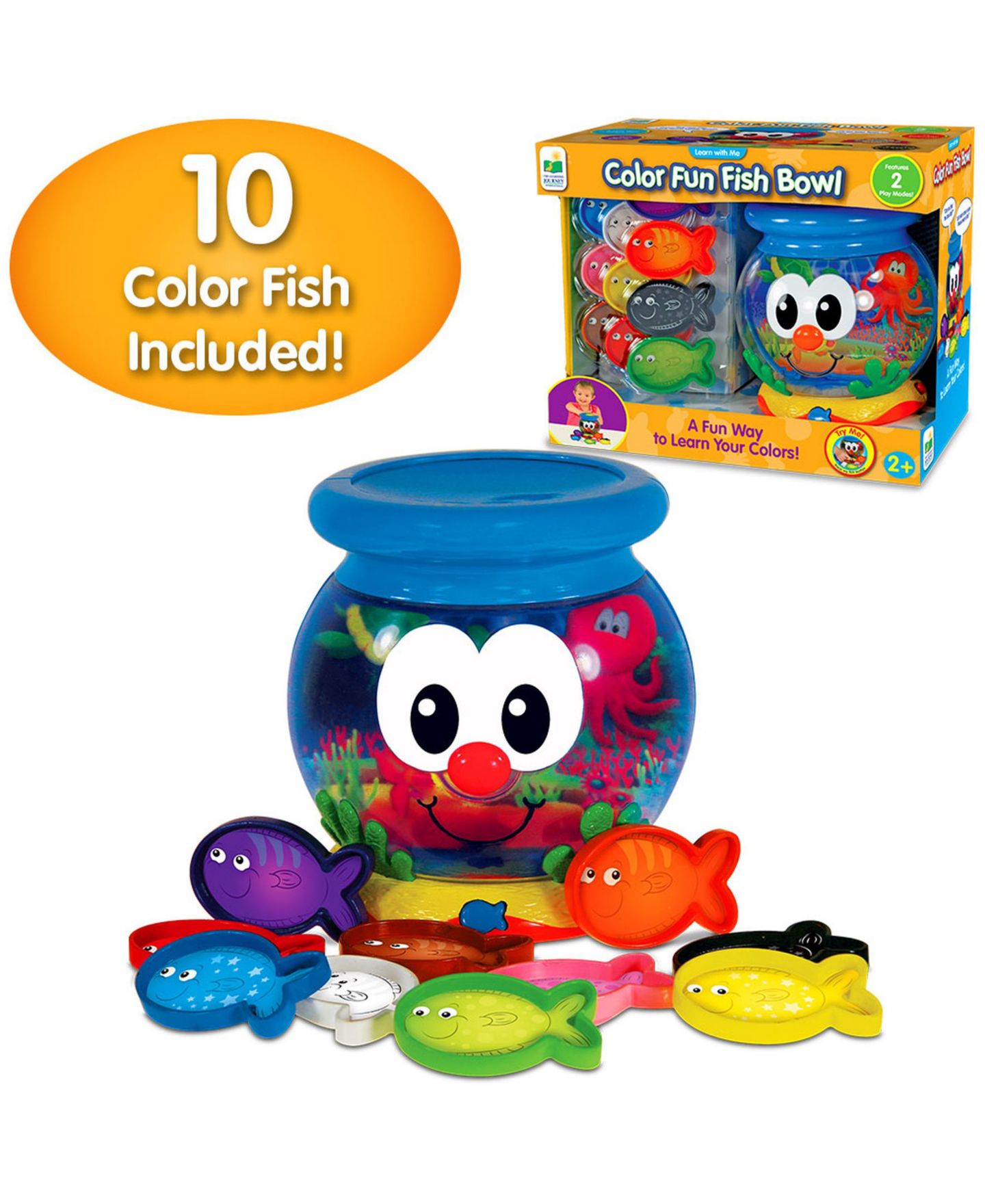 Детские игрушки Areyougame Learn with Me Color Matching Game 10-Piece Fish Bowl, Ages 2+, цвет: Разноцветный — фото 2