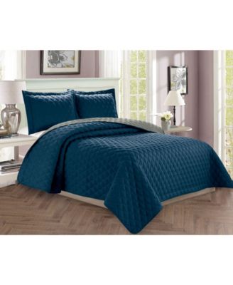 Luxury Diamond Design 3-Pc. Quilted Coverlet Set, Full/Queen
