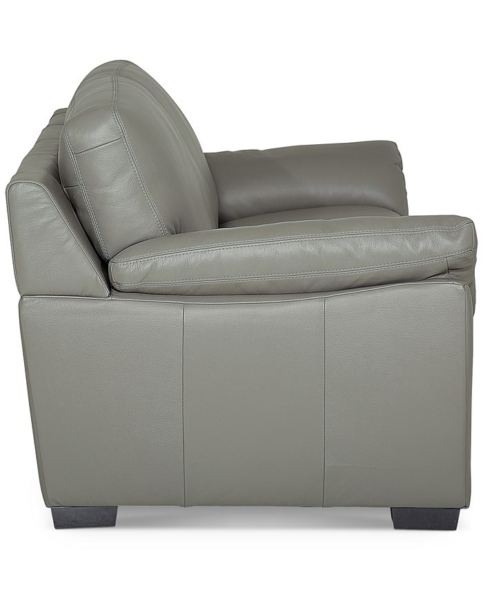 Furniture Lothan 79" Leather Apartment Sofa with 2 Cushions, Created