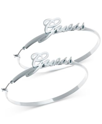 GUESS - Logo-Script Hoop Earrings