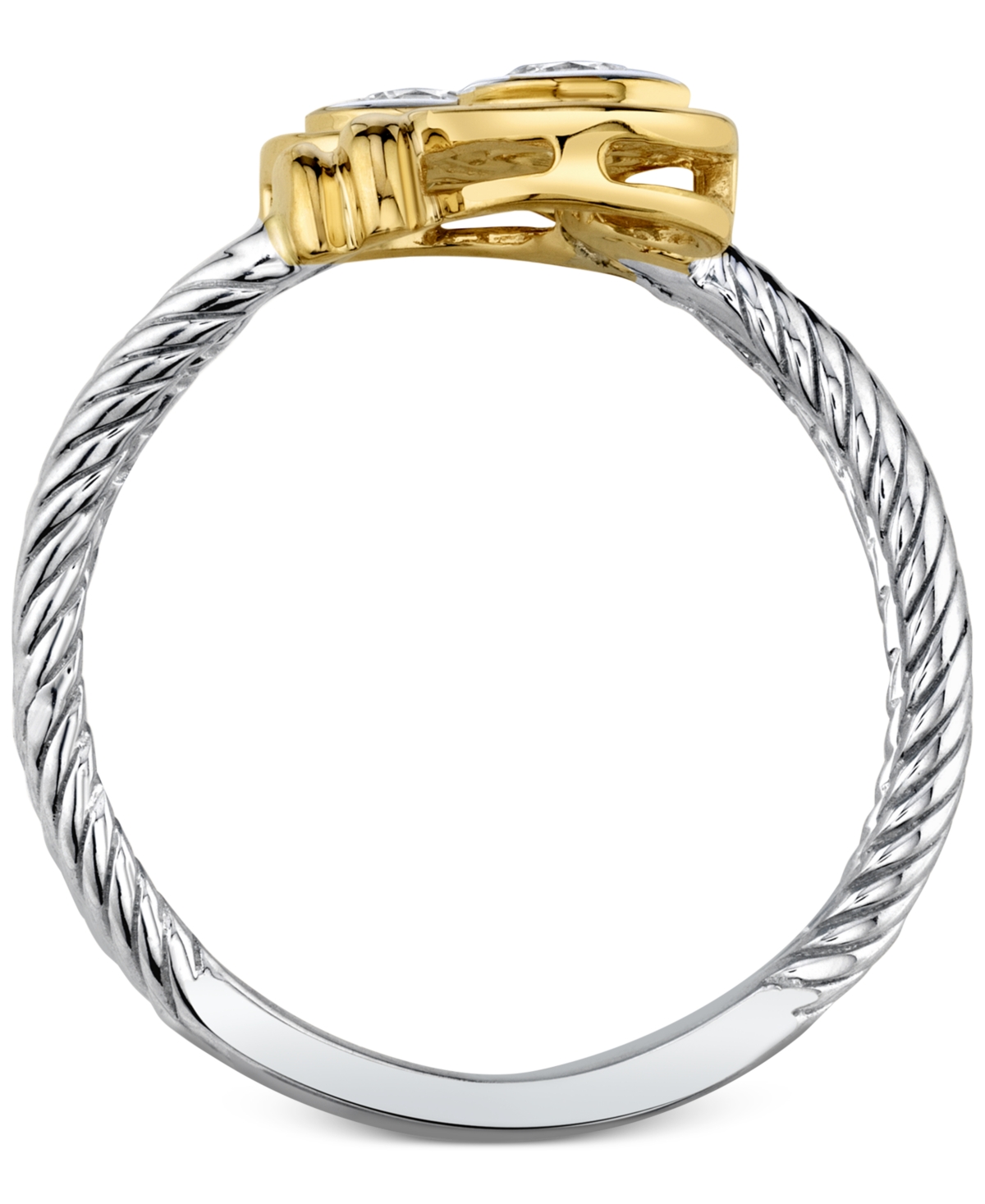 Diamond Twist Ring (1/3 ct. t.w.) in 14k White & Yellow Gold - Two-Tone