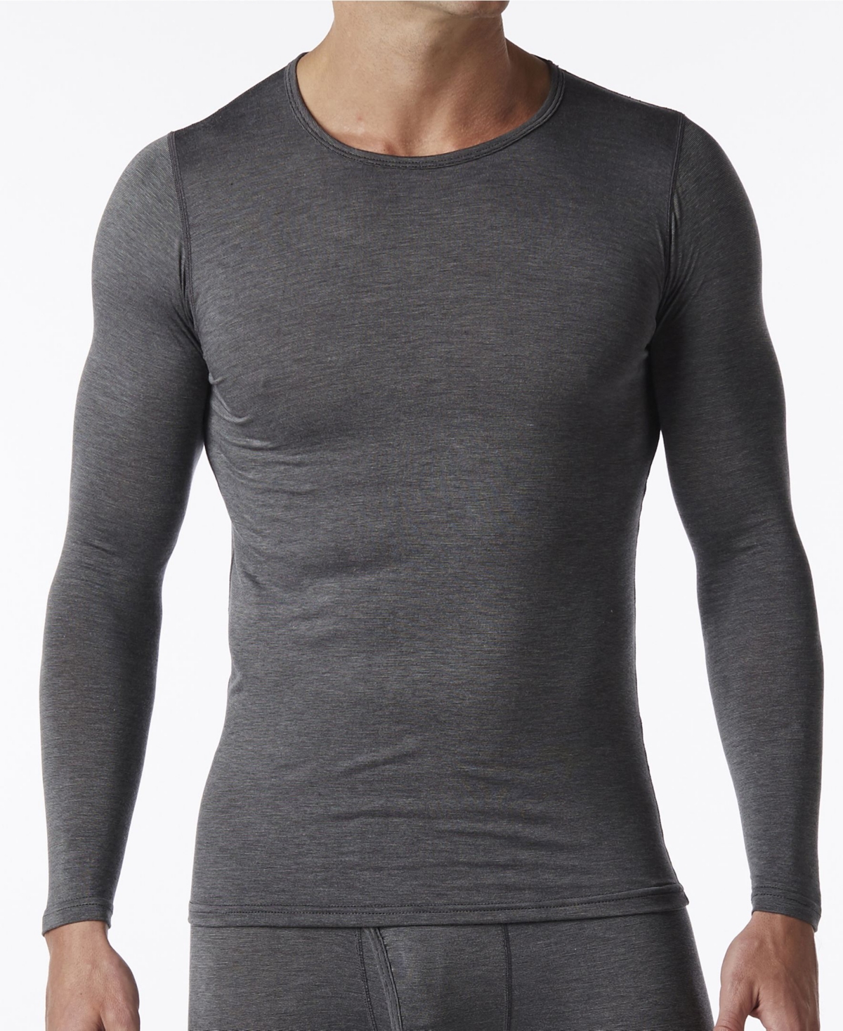 HeatFX Men's Lightweight Jersey Thermal Long Sleeve Shirt - Charcoal