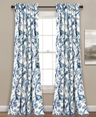 Lush Décor Dolores 52" X 84" Botanical Print Curtain Set - Macy's