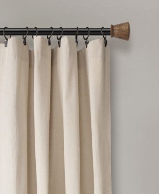 Lush Decor Linen Button Window Curtain Panel, Single, Country Curtains - Rustic Decor