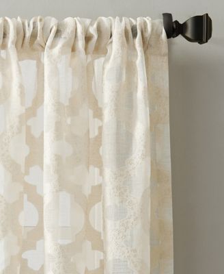 Yvette Trellis Jacquard Sheer Rod Pocket Curtain Panel