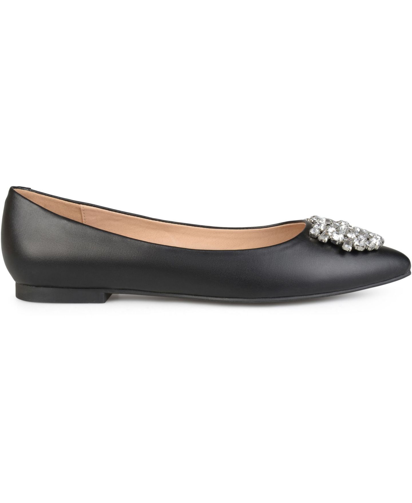 Женские балетки Journee Collection Renzo Jewel Embellished Pointed Toe Flats, цвет: Чёрный — фото 2