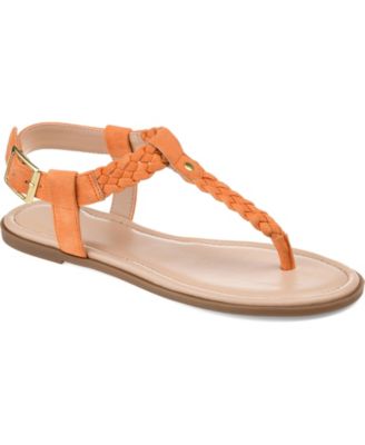 Women's Genevive Braided T-Strap Flat Sandals