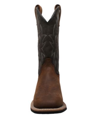 Men's 12" Work Western Square Toe Black/Brown