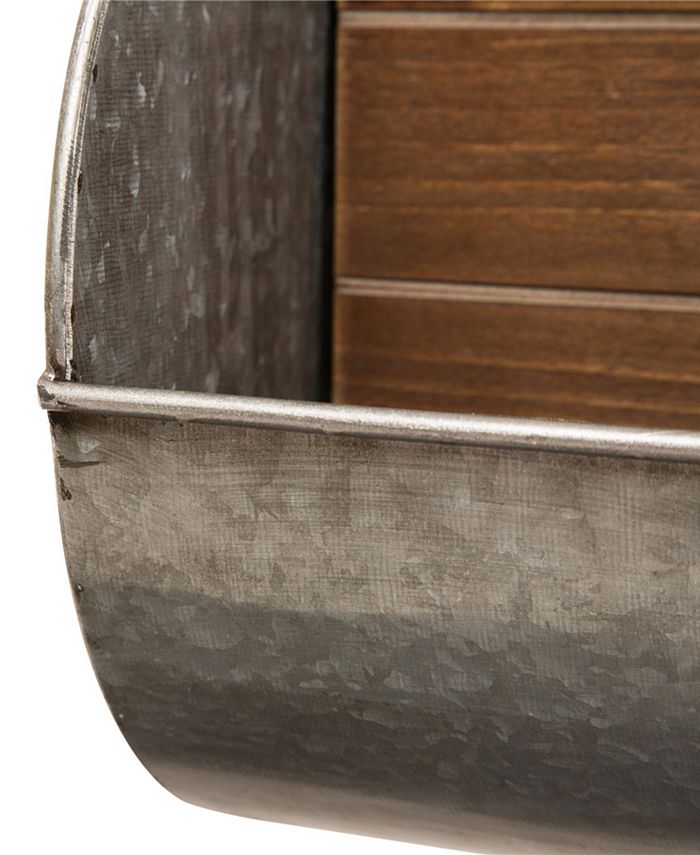 Set Of 2 Farmhouse Nesting Boxes – Galvanized Metal Storage With Wooden Lids (Small & Large) - View #9