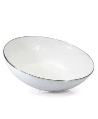 Solid White Enamelware Collection 5 Quart Serving Bowl