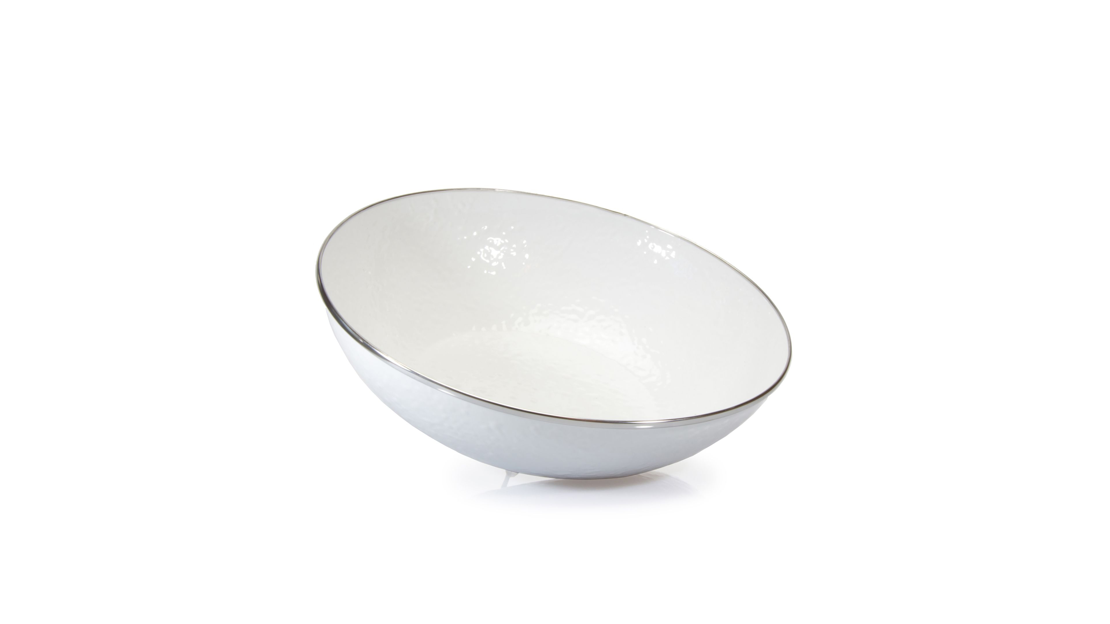 Golden Rabbit Solid White Enamelware Collection 5 Quart Serving Bowl