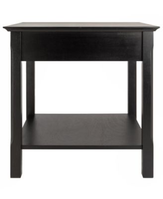 Timber End Table with One Drawer and Shelf