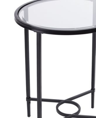 Carabella Metal and Glass Oval Side Table