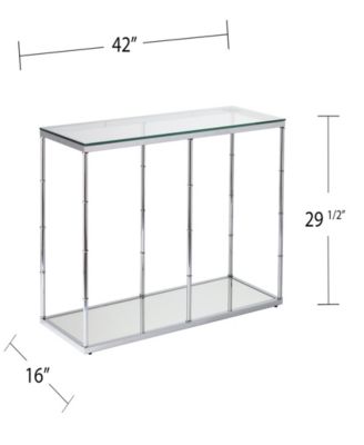 Clarkesburg Glass Console Table with Mirrored Shelf