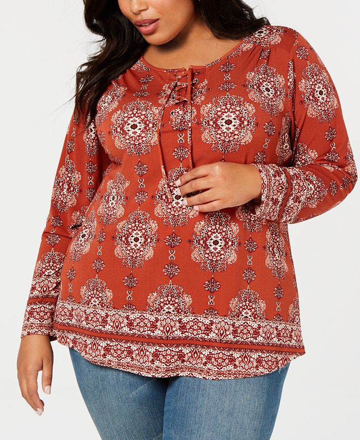 macy's style & co plus size tops