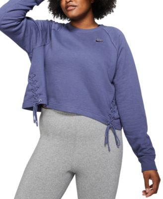 plus size nike lace up hoodie