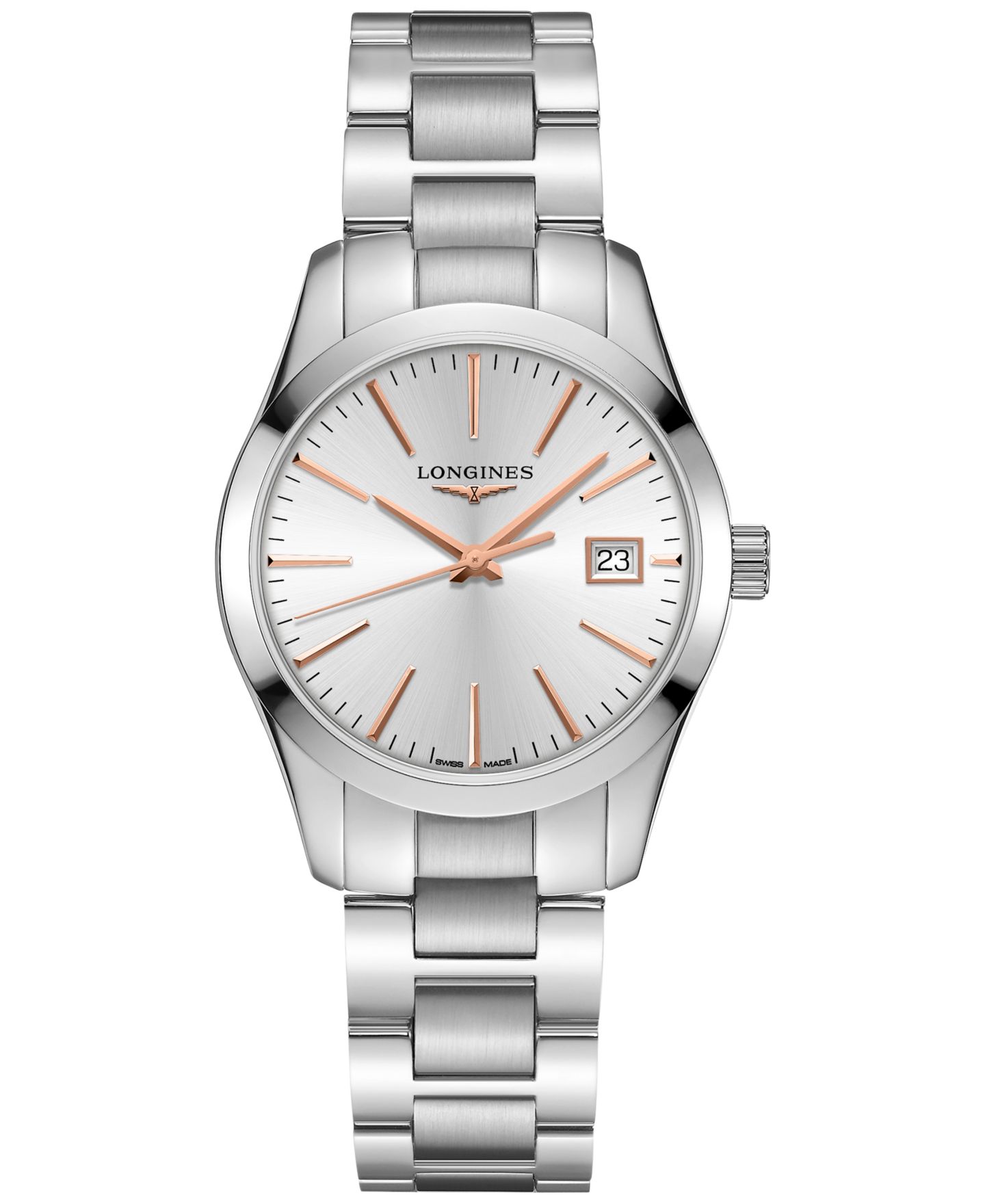 Женские часы Longines Conquest Classic на стальном браслете 34 мм — фото 1