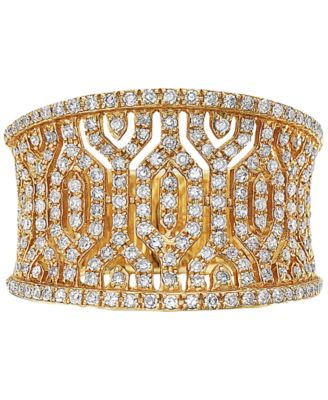 EFFY&reg; Diamond Pav&eacute; Openwork Statement Ring (3/4 ct. t.w.) in 14k Gold