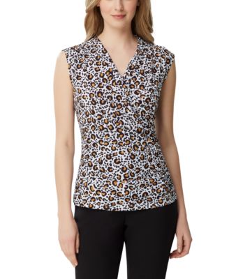 Tahari ASL - Leopard-Print Wrap Top