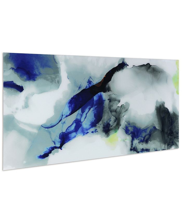 Empire Art Direct 'Blue Splash' Frameless Free Floating Tempered Art