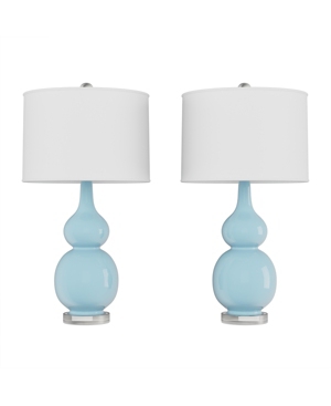 Lavish Home Table Lamps - Set Of 2 In Blue